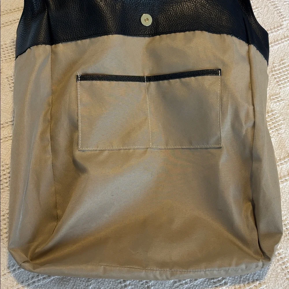 Valentina‎ Black and Tan Pebbled Leather Tote Shoulder Bag